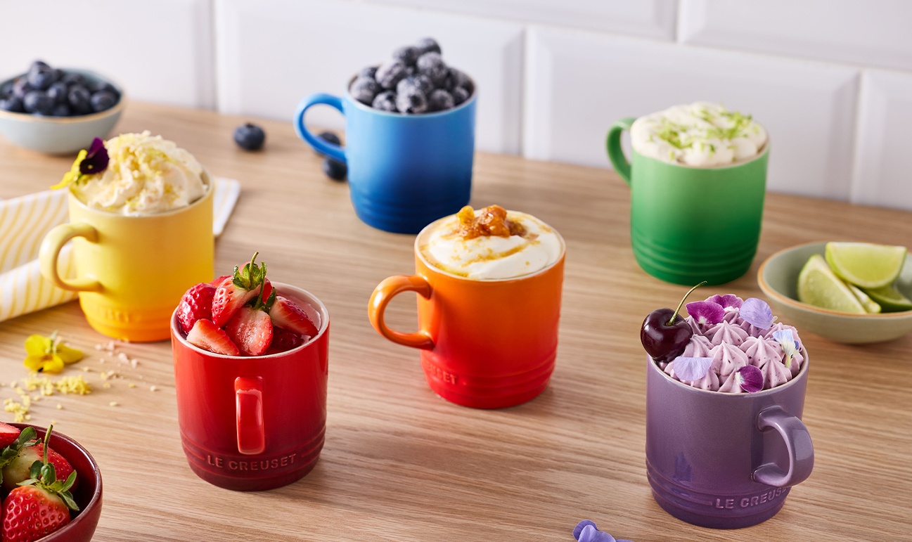 Le Creuset Set de 6 Canecas de Cappuccino Arco-Íris em Cerâmica — 6