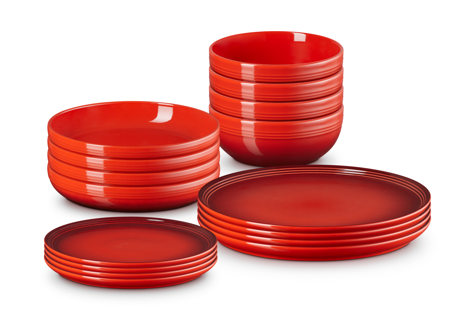 Le Creuset Set de 16 Peças de Serviço de Mesa Coupe (Cereja)