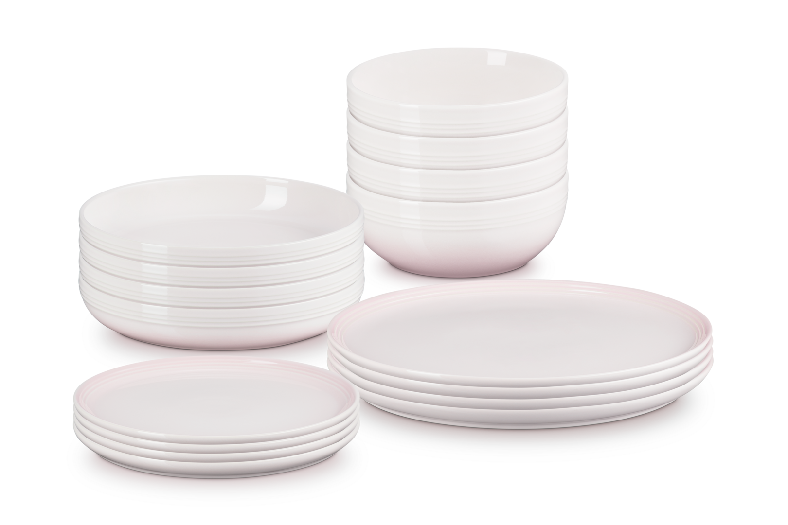 Le Creuset Set de 16 Peças de Serviço de Mesa Coupe (Shell Pink)
