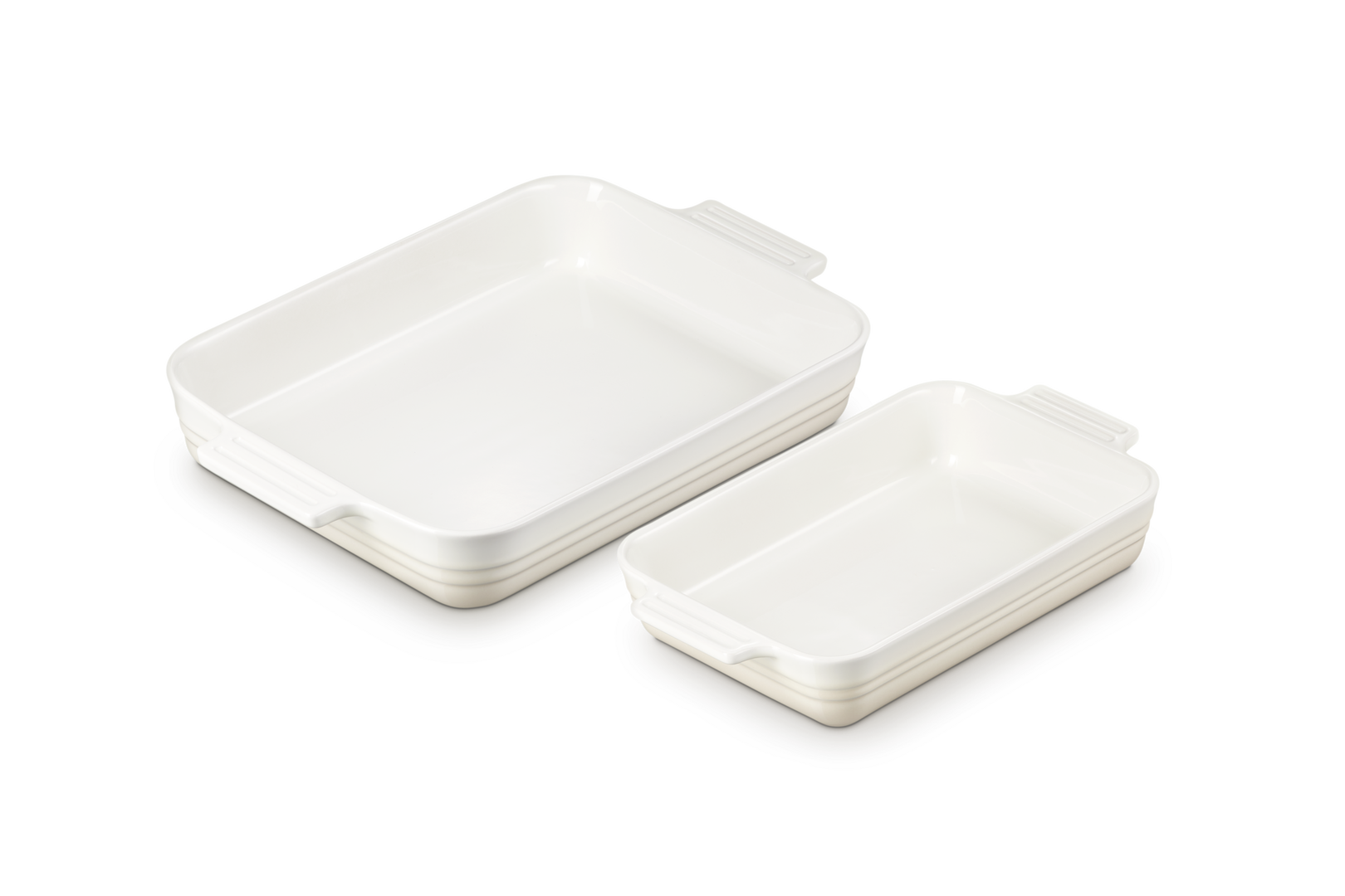 Le Creuset Set de 2 Travessas Retangulares Classic em Cerâmica de Grés 25/32cm (Merengue)