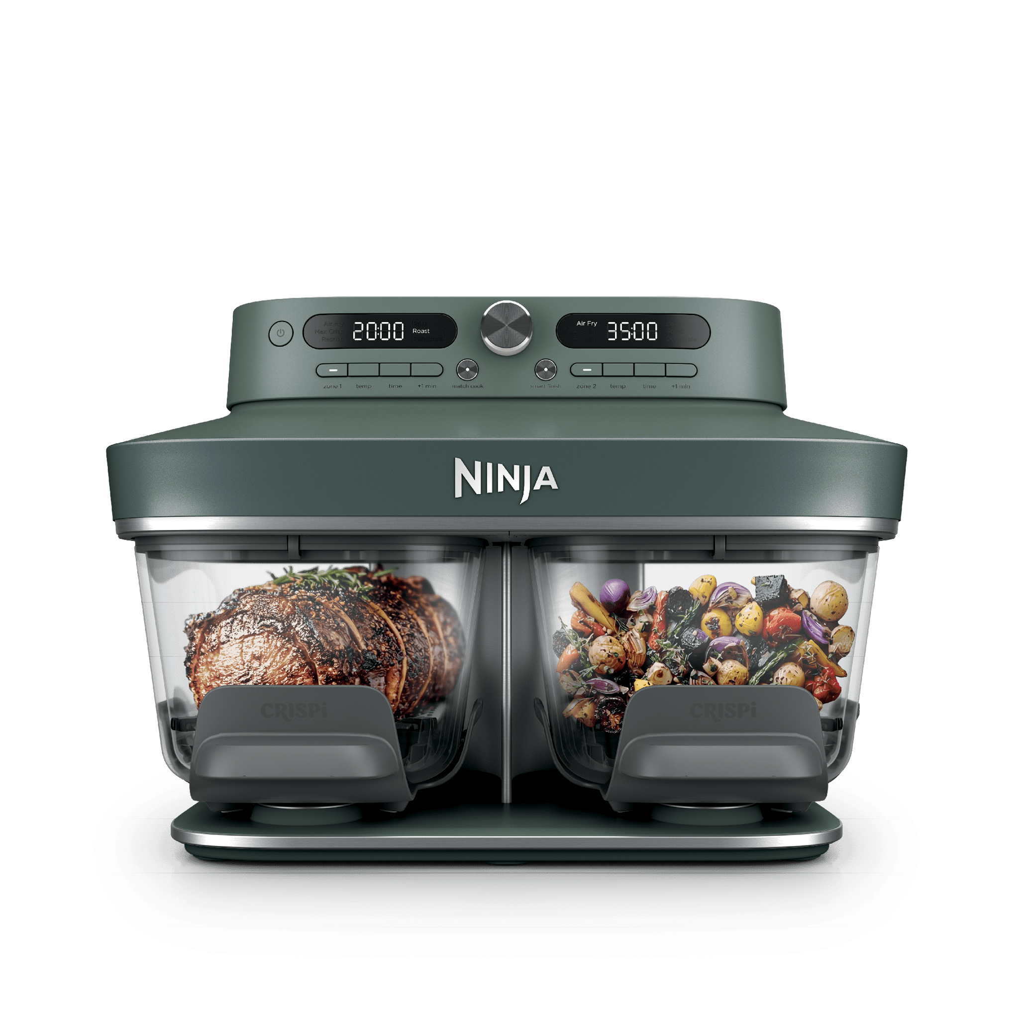 Ninja Crispi DualZone Fritadeira de Ar em Vidro (Verde)